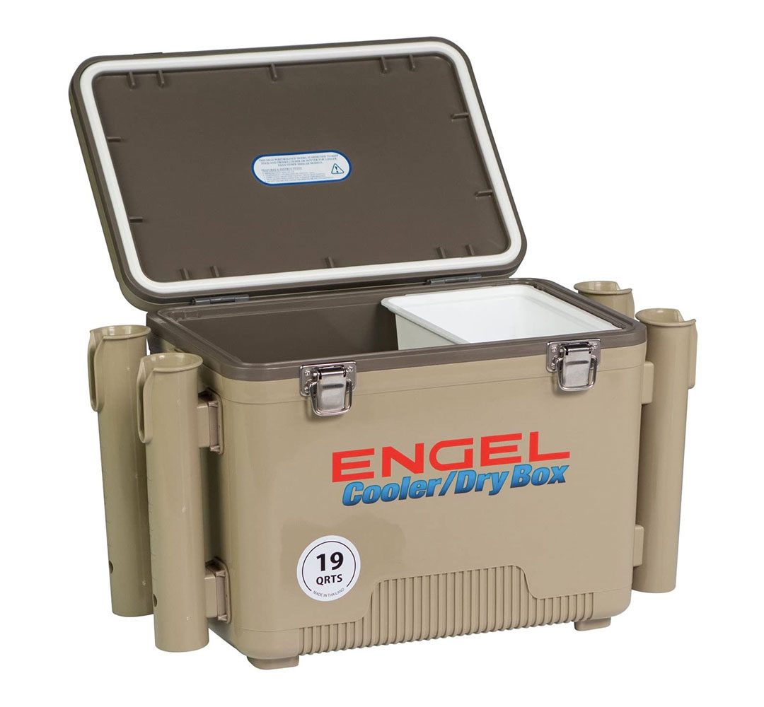 Engel 19 Quart Drybox with Rod Holders