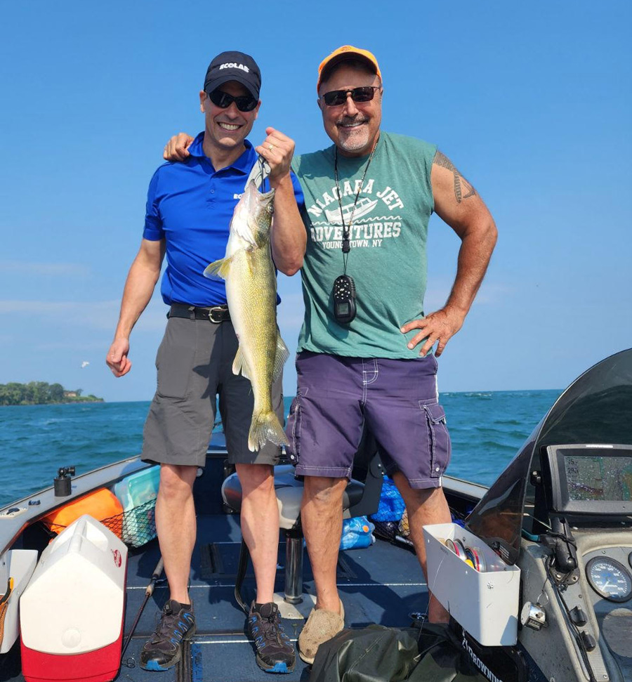 Pete Ross (left) and Capt. Arnie Jonathan of AJ's Guide Service walleye