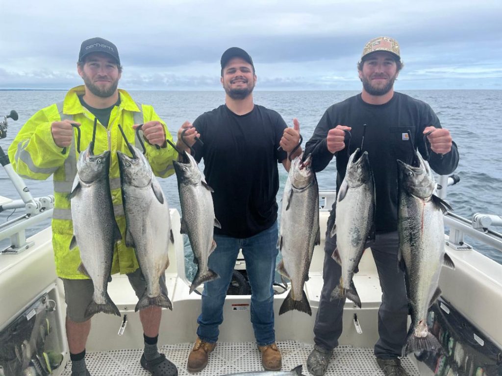 Vince, Mike and Anthony king salmon